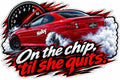 On the chip 'til she quits sticker